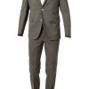 EDUARD DRESSLER Anzug 55002/6421+01/3315/67 Shaped Fit, Schurwolle-Leinen halbgefüttert, Khaki meliert, Khaki -Anzüge & Westen Schritte 339760 norm