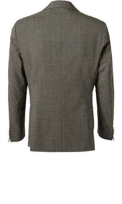 EDUARD DRESSLER Anzug 55002/6421+01/3315/67 Shaped Fit, Schurwolle-Leinen halbgefüttert, Khaki meliert, Khaki 5 EDUARD DRESSLER Anzug 55002/6421+01/3315/67 Shaped Fit, Schurwolle-Leinen halbgefüttert, Khaki meliert, Khaki – Bild 3