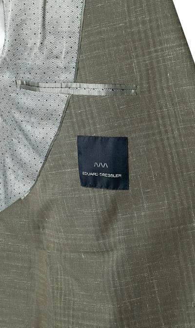EDUARD DRESSLER Anzug 55002/6421+01/3315/67 Shaped Fit, Schurwolle-Leinen halbgefüttert, Khaki meliert, Khaki 8 EDUARD DRESSLER Anzug 55002/6421+01/3315/67 Shaped Fit, Schurwolle-Leinen halbgefüttert, Khaki meliert, Khaki – Bild 6