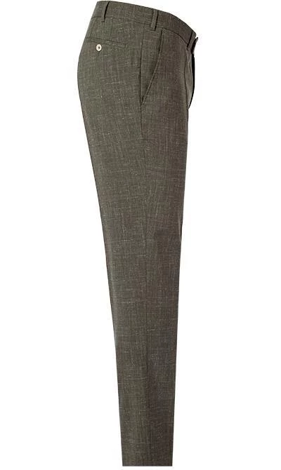 EDUARD DRESSLER Anzug 55002/6421+01/3315/67 Shaped Fit, Schurwolle-Leinen halbgefüttert, Khaki meliert, Khaki 10 EDUARD DRESSLER Anzug 55002/6421+01/3315/67 Shaped Fit, Schurwolle-Leinen halbgefüttert, Khaki meliert, Khaki – Bild 8