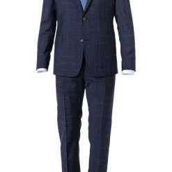 Strellson Anzug Aron-Maser 30020958+957/402 Slim Fit, Schurwolle Super100, Dunkelblau kariert , Dunkelblau