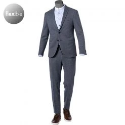 BOSS Anzug Norwin/Banks 50427078/7089/407 Anzug Norwin-Banks, Slim Fit, Jersey, Dunkelblau meliert, Dunkelblau