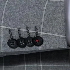 ROY ROBSON Anzug 000021140225400+1232500/H050 Slim Fit, Schurwolle Super110, Grau kariert, Grau -Anzüge & Westen Schritte 341846 norm4