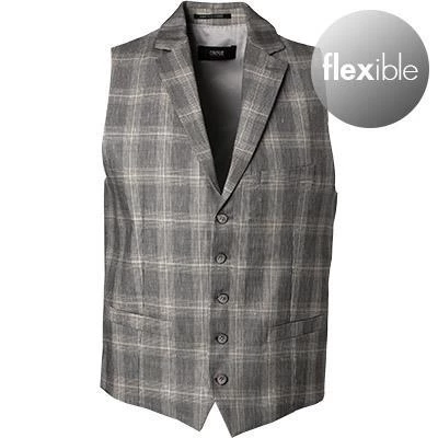 CINQUE Weste Civz 2629-4178/25 Slim Fit, Leinen-Stretch, Grau-sand kariert, Grau 3 CINQUE Weste Civz 2629-4178/25 Slim Fit, Leinen-Stretch, Grau-sand kariert, Grau