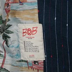 BOB Anzug DRESS383A+B T383/rosso Baumwolle-Leinen halbgefüttert, Navy-rot gestreift 15 BOB Anzug DRESS383A+B T383/rosso Baumwolle-Leinen halbgefüttert, Navy-rot gestreift -Anzüge & Westen Schritte 345950 norm6