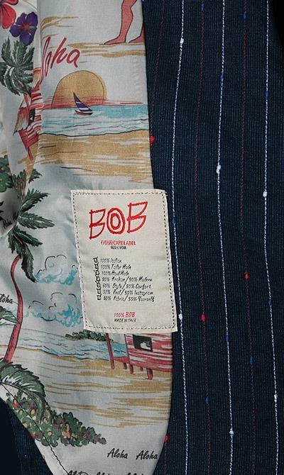 BOB Anzug DRESS383A+B T383/rosso Baumwolle-Leinen halbgefüttert, Navy-rot gestreift 8 BOB Anzug DRESS383A+B T383/rosso Baumwolle-Leinen halbgefüttert, Navy-rot gestreift – Bild 6