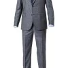 EDUARD DRESSLER Anzug 00720/6B01+3B25/41 Shaped Fit, Schurwolle Super110, Graublau meliert, Graublau