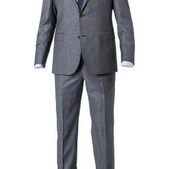 EDUARD DRESSLER Anzug 00720/6B01+3B25/41 Shaped Fit, Schurwolle Super110, Graublau meliert, Graublau