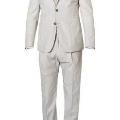 BOSS Anzug Nolvay-Pero 50433784+795/102 Slim Fit, Baumwolle ungefüttert, Ecru, Hellbeige