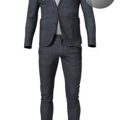 JUVIA Anzug 95014073+93014072/68 Baumwolle ungefüttert, Graphit meliert, Graphit