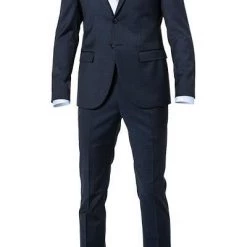 JOOP! Anzug Damon/Gun 30024804+30024806/420 Anzug Damon-Gun, Extra Slim Fit, Schurwoll-Stretch, Dunkelblau meliert, Dunkelblau