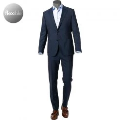Windsor Anzug Garon/Santio 30021716+30021717/410 Anzug Garon-Santio, Shaped Fit, Schurwoll-Stretch, Dunkelbau meliert, Dunkelblau