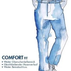 HILTL Hose Milano-U 42053/33802/48 Hose Milano U, Classic Fit, Flanell, Dunkelblau meliert, Dunkelblau -Anzüge & Westen Schritte 355075 norm4