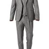 CINQUE Anzug 2243+2632+2157-5166/93 Anzug mit Weste, Slim Fit, Flanell-Stretch, Mittelgrau meliert, Mittelgrau