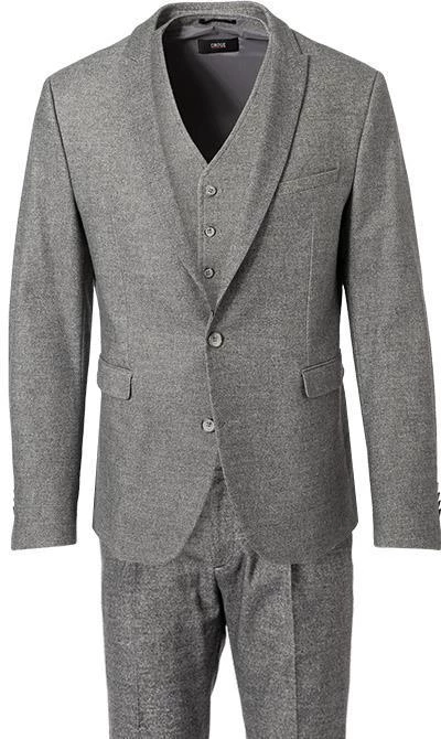 CINQUE Anzug 2243+2632+2157-5166/93 Anzug mit Weste, Slim Fit, Flanell-Stretch, Mittelgrau meliert, Mittelgrau 4 CINQUE Anzug 2243+2632+2157-5166/93 Anzug mit Weste, Slim Fit, Flanell-Stretch, Mittelgrau meliert, Mittelgrau – Bild 2