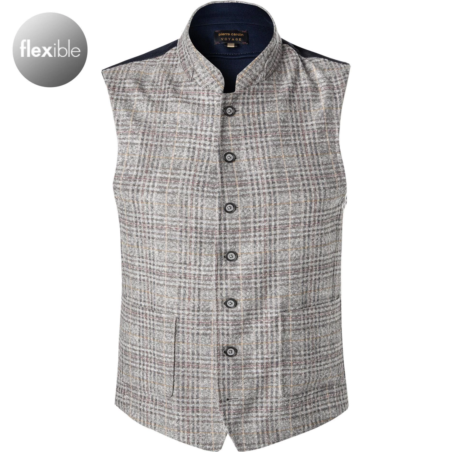 Pierre Cardin Weste Gui 97346/000/15409/7700 Wolle, Taupe kariert, Taupe 3 Pierre Cardin Weste Gui 97346/000/15409/7700 Wolle, Taupe kariert, Taupe