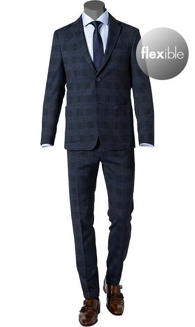 Pierre Cardin Anzug 42288+72534/810/14269/3200 Modern Fit, Mikrofaser, Blau kariert, Blau 4 Pierre Cardin Anzug 42288+72534/810/14269/3200 Modern Fit, Mikrofaser, Blau kariert, Blau – Bild 2