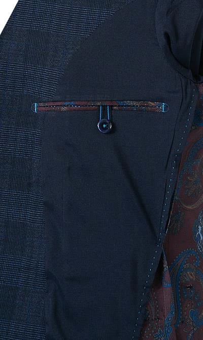 Pierre Cardin Anzug 42288+72534/810/14269/3200 Modern Fit, Mikrofaser, Blau kariert, Blau 8 Pierre Cardin Anzug 42288+72534/810/14269/3200 Modern Fit, Mikrofaser, Blau kariert, Blau – Bild 6