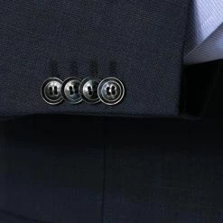 Carl Gross Anzug 00-071S0/147921+24/63 Modern Fit, Woll-Stretch, Dunkelblau meliert, Dunkelblau -Anzüge & Westen Schritte 359547 norm4