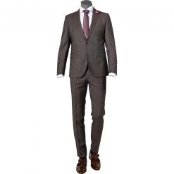 CG Anzug 90-146N0/424002+430013/72 Slim Fit, Schurwolle, Braun meliert , Braun