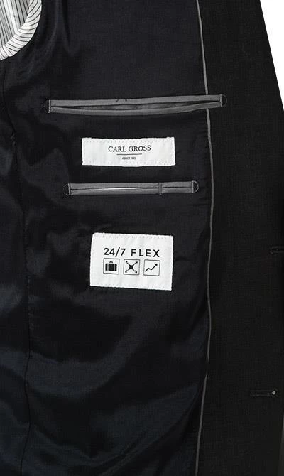 Carl Gross Anzug 30-031S0/325031+338343/83 Reise-Anzug, Regular Fit, Schurwoll-Stretch, Graphit 9 Carl Gross Anzug 30-031S0/325031+338343/83 Reise-Anzug, Regular Fit, Schurwoll-Stretch, Graphit – Bild 7