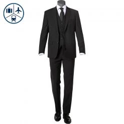 Carl Gross Anzug 30-031S0/325031+338343+342043/83 Reise-Anzug mit Weste, Regular Fit, Schurwoll-Stretch, Graphit