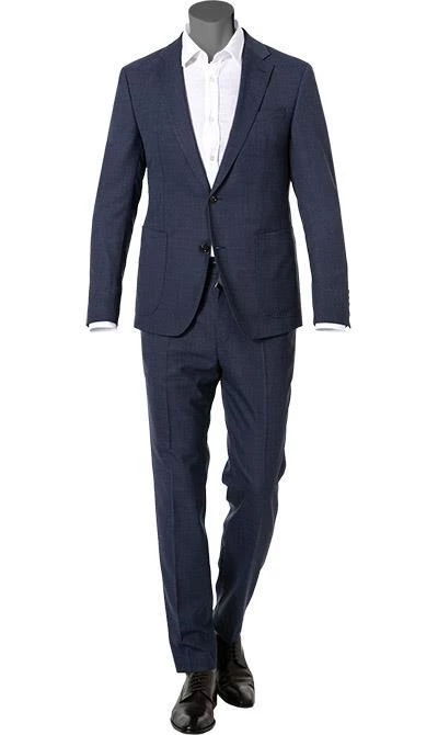 JOOP! Anzug Hustle-Bax 30025700+701/410 Slim Fit, Woll-Stretch, Dunkelblau meliert, Dunkelblau 4 JOOP! Anzug Hustle-Bax 30025700+701/410 Slim Fit, Woll-Stretch, Dunkelblau meliert, Dunkelblau – Bild 2