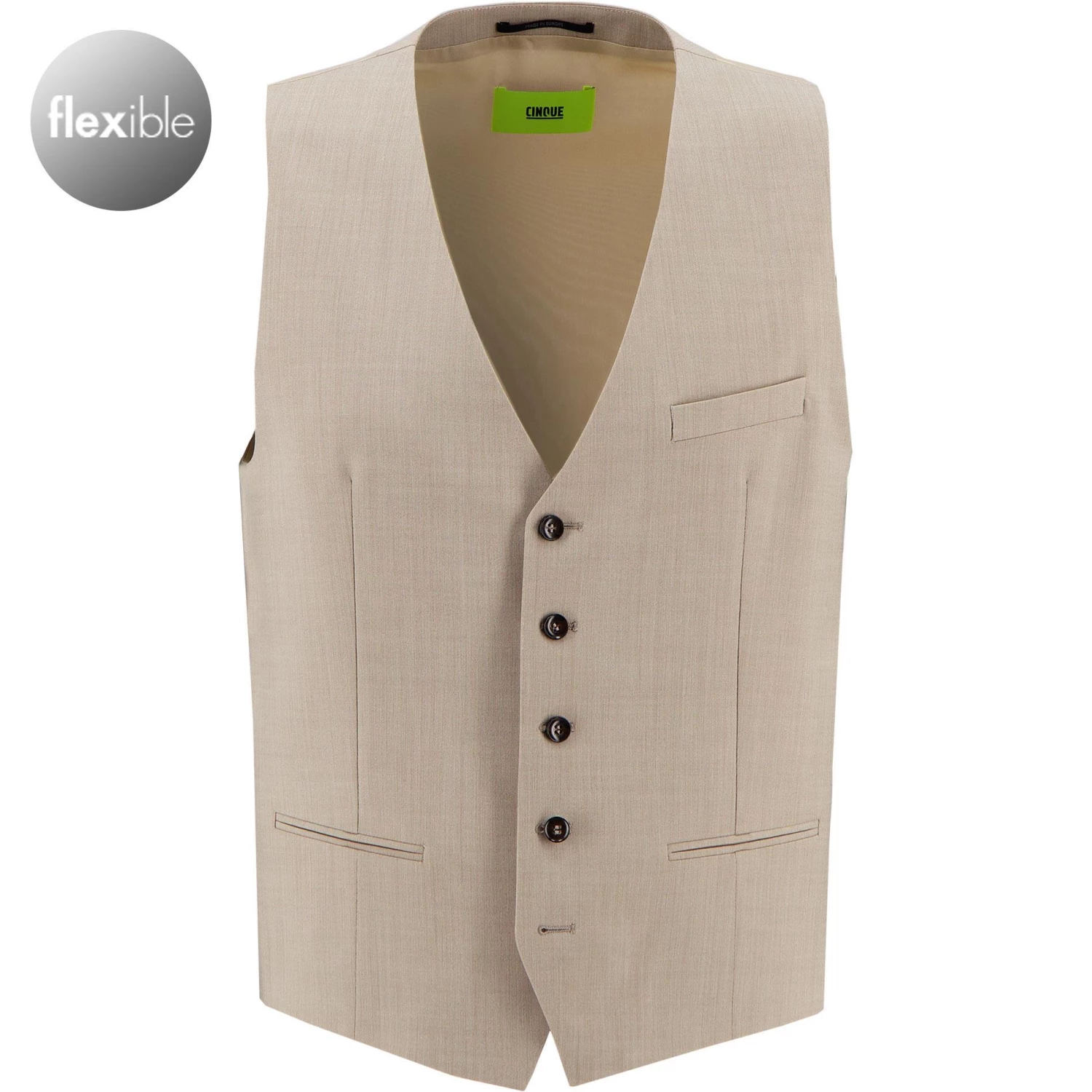 CINQUE Weste Cimonopoli 2639-1543/25 Schurwoll-Stretch, Beige meliert, Beige 3 CINQUE Weste Cimonopoli 2639-1543/25 Schurwoll-Stretch, Beige meliert, Beige