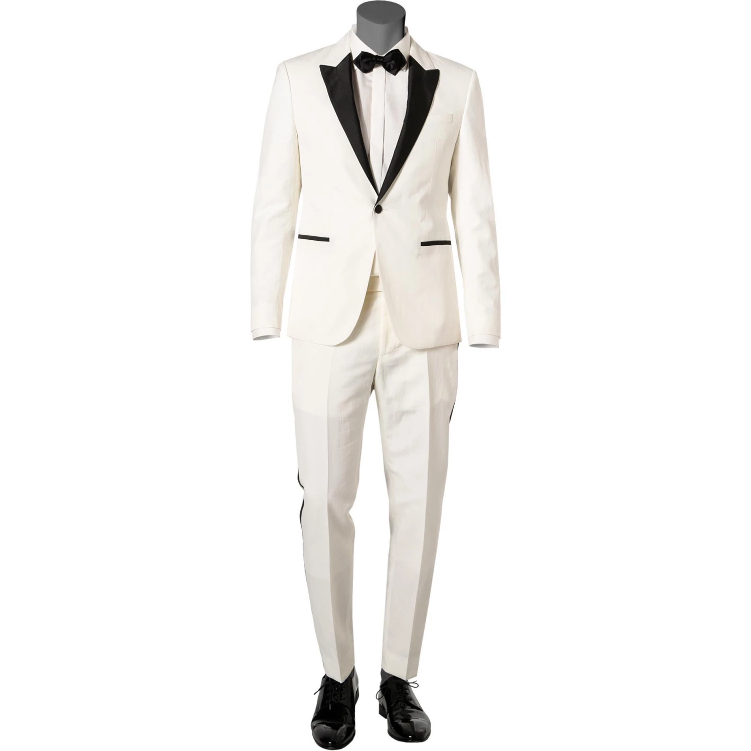 Strellson Anzug Askan-Luv 30027220+221/103 Smoking Askan-Luv, Slim Fit, Baumwoll-Leinen, Ecru, Wollweiß 3 Strellson Anzug Askan-Luv 30027220+221/103 Smoking Askan-Luv, Slim Fit, Baumwoll-Leinen, Ecru, Wollweiß