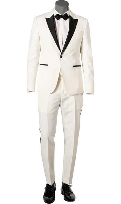 Strellson Anzug Askan-Luv 30027220+221/103 Smoking Askan-Luv, Slim Fit, Baumwoll-Leinen, Ecru, Wollweiß 4 Strellson Anzug Askan-Luv 30027220+221/103 Smoking Askan-Luv, Slim Fit, Baumwoll-Leinen, Ecru, Wollweiß – Bild 2