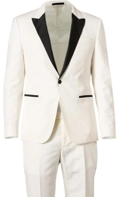 Strellson Anzug Askan-Luv 30027220+221/103 Smoking Askan-Luv, Slim Fit, Baumwoll-Leinen, Ecru, Wollweiß 5 Strellson Anzug Askan-Luv 30027220+221/103 Smoking Askan-Luv, Slim Fit, Baumwoll-Leinen, Ecru, Wollweiß – Bild 3