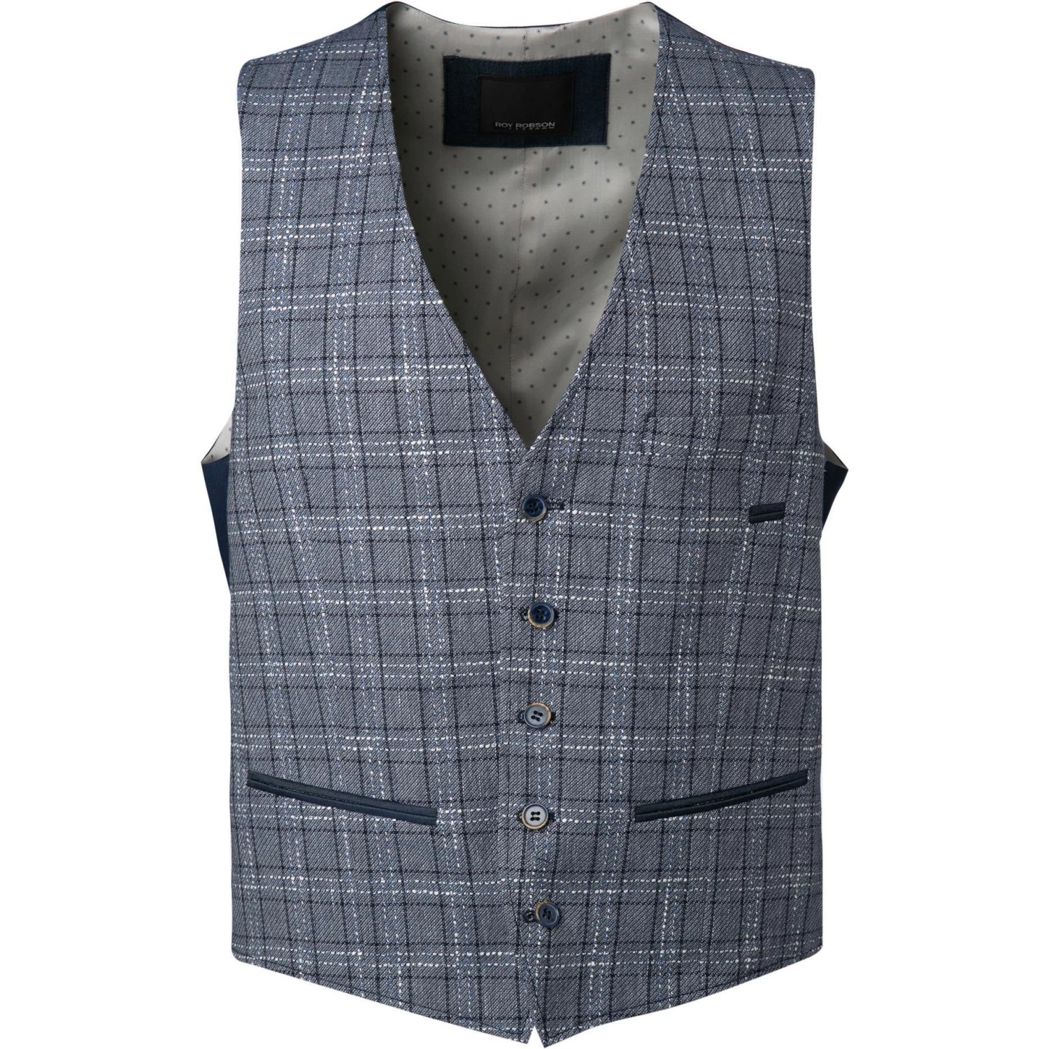 ROY ROBSON Weste 005045041466100/H420 Baumwolle-Leinen, Mittelblau kariert, Mittelblau 3 ROY ROBSON Weste 005045041466100/H420 Baumwolle-Leinen, Mittelblau kariert, Mittelblau