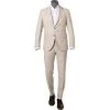 CG Anzug Paul SV+Paco 11-077N3/225222+230053/22 Slim Fit, Leinen-Wolle, Beige kariert, Hellbeige -Anzüge & Westen Schritte 364551 master