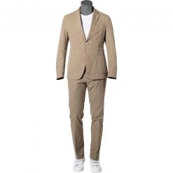 BOSS Anzug Hanry-Stanino 50450313/268 Slim Fit, Baumwolle, Beige