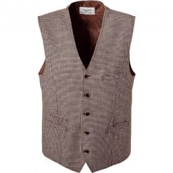 Carl Gross Weste Wilson-G 11-195S6/145180/72 Wolle-Leinen, Braun gemustert, Braun