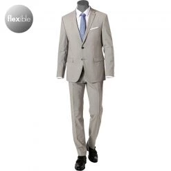 Pierre Cardin Anzug 52261+72240/850/55821/7830 Regular Fit, Schurwoll-Stretch Futureflex, Beige meliert, Beige