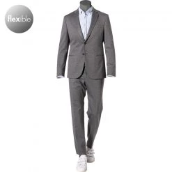 BOSS Anzug Norwin-Banks 50450433+442/041 Slim Fit, Jersey halbgefüttert, Silber meliert, Silber