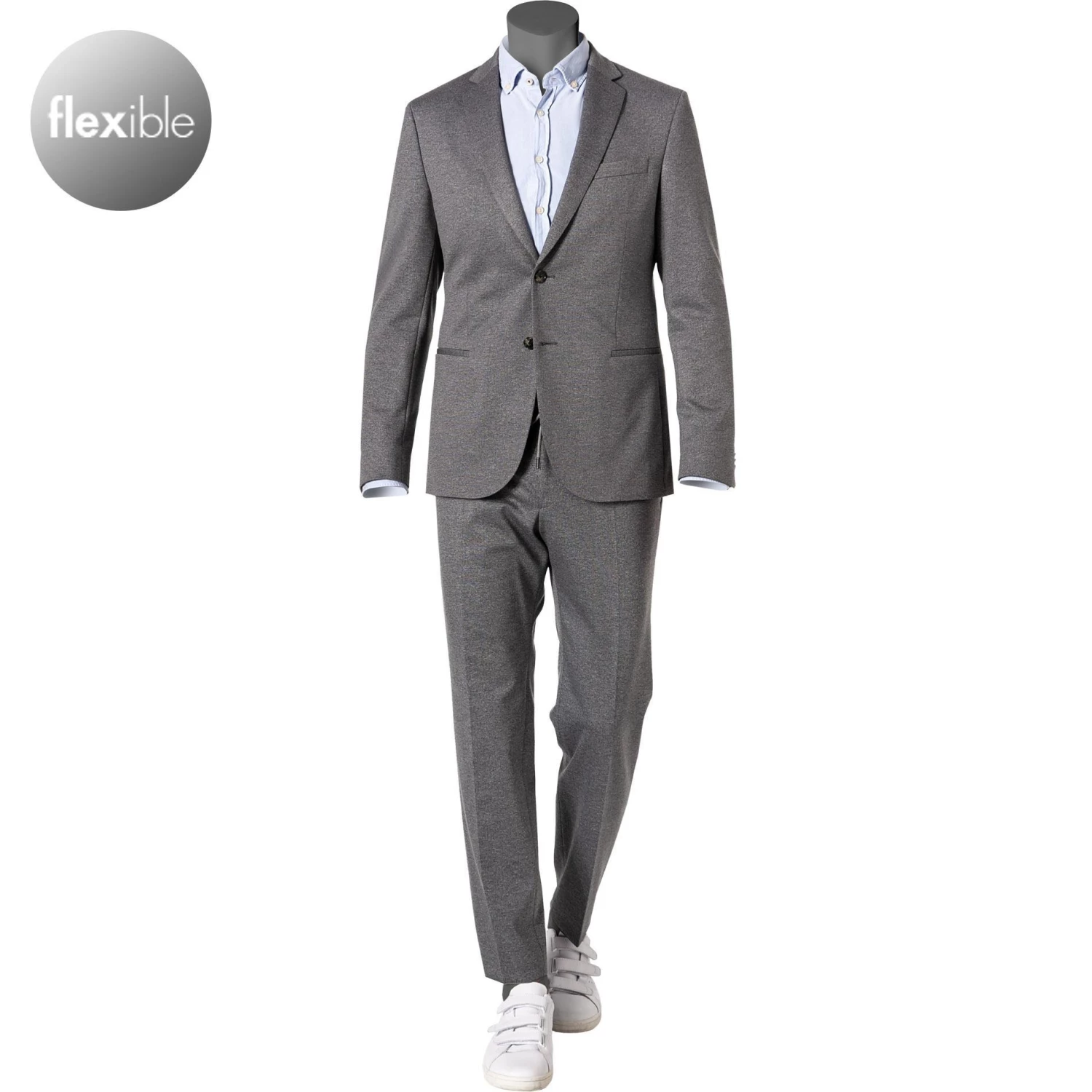 BOSS Anzug Norwin-Banks 50450433+442/041 Slim Fit, Jersey halbgefüttert, Silber meliert, Silber 3 BOSS Anzug Norwin-Banks 50450433+442/041 Slim Fit, Jersey halbgefüttert, Silber meliert, Silber
