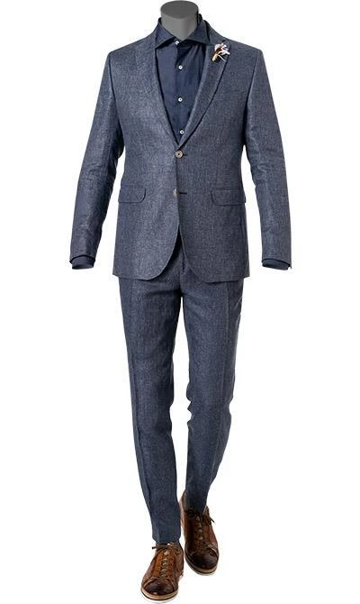 CG Anzug Paul SV/Paco 11-071N0/225222+230053/62 Slim Fit, Leinen, Jeansblau meliert, Blau 4 CG Anzug Paul SV/Paco 11-071N0/225222+230053/62 Slim Fit, Leinen, Jeansblau meliert, Blau – Bild 2