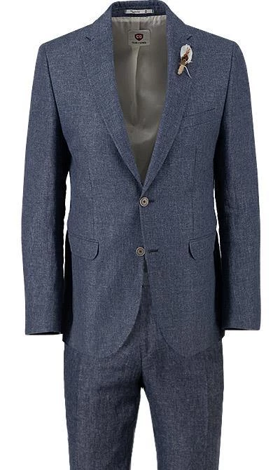 CG Anzug Paul SV/Paco 11-071N0/225222+230053/62 Slim Fit, Leinen, Jeansblau meliert, Blau 5 CG Anzug Paul SV/Paco 11-071N0/225222+230053/62 Slim Fit, Leinen, Jeansblau meliert, Blau – Bild 3