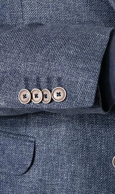 CG Anzug Paul SV/Paco 11-071N0/225222+230053/62 Slim Fit, Leinen, Jeansblau meliert, Blau 7 CG Anzug Paul SV/Paco 11-071N0/225222+230053/62 Slim Fit, Leinen, Jeansblau meliert, Blau – Bild 5