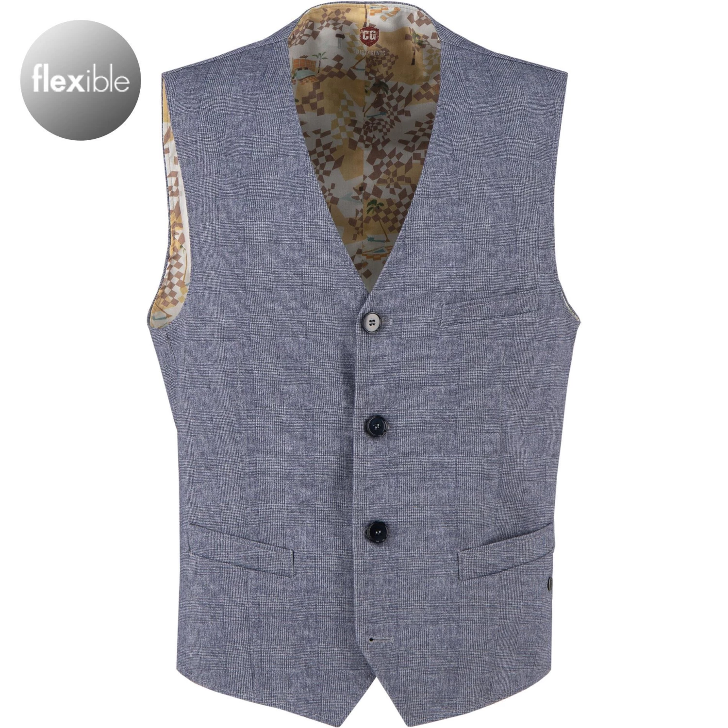 CG Weste Mosley 11-234J3/242890/62 Stretch-Mikrofaser, Blau kariert, Blau 3 CG Weste Mosley 11-234J3/242890/62 Stretch-Mikrofaser, Blau kariert, Blau