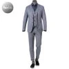 CG Anzug 11-234J3/225352+239333+242890/62 Anzug mit Weste, Slim Fit, Stretch-Mikrofaser, Blau kariert, Blau