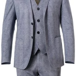 CG Anzug 11-234J3/225352+239333+242890/62 Anzug mit Weste, Slim Fit, Stretch-Mikrofaser, Blau kariert, Blau -Anzüge & Westen Schritte 366487 norm2