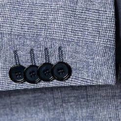 CG Anzug 11-234J3/225352+239333+242890/62 Anzug mit Weste, Slim Fit, Stretch-Mikrofaser, Blau kariert, Blau -Anzüge & Westen Schritte 366487 norm5