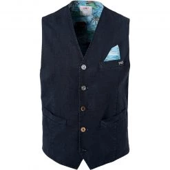 BOB Weste SHOP403 T403/navy Baumwolle-Leinen