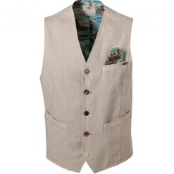 BOB Weste SHOP403 T403/sabbia Baumwolle-Leinen, Beige