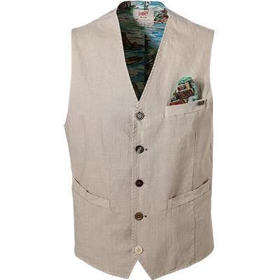 BOB Weste SHOP403 T403/sabbia Baumwolle-Leinen, Beige 4 BOB Weste SHOP403 T403/sabbia Baumwolle-Leinen, Beige – Bild 2