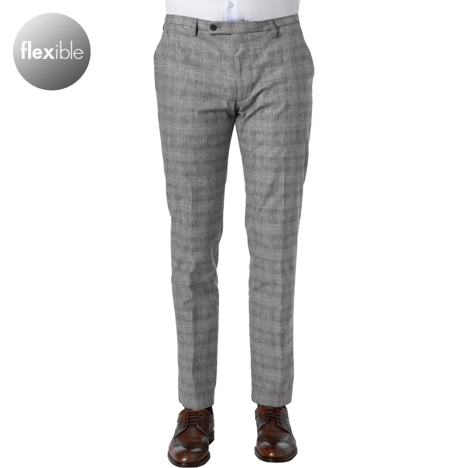 CINQUE Hose Cibravo 2123-6118/68 Baumwolle-Leinen, Blau-beige kariert , Blau-beige 3 CINQUE Hose Cibravo 2123-6118/68 Baumwolle-Leinen, Blau-beige kariert , Blau-beige