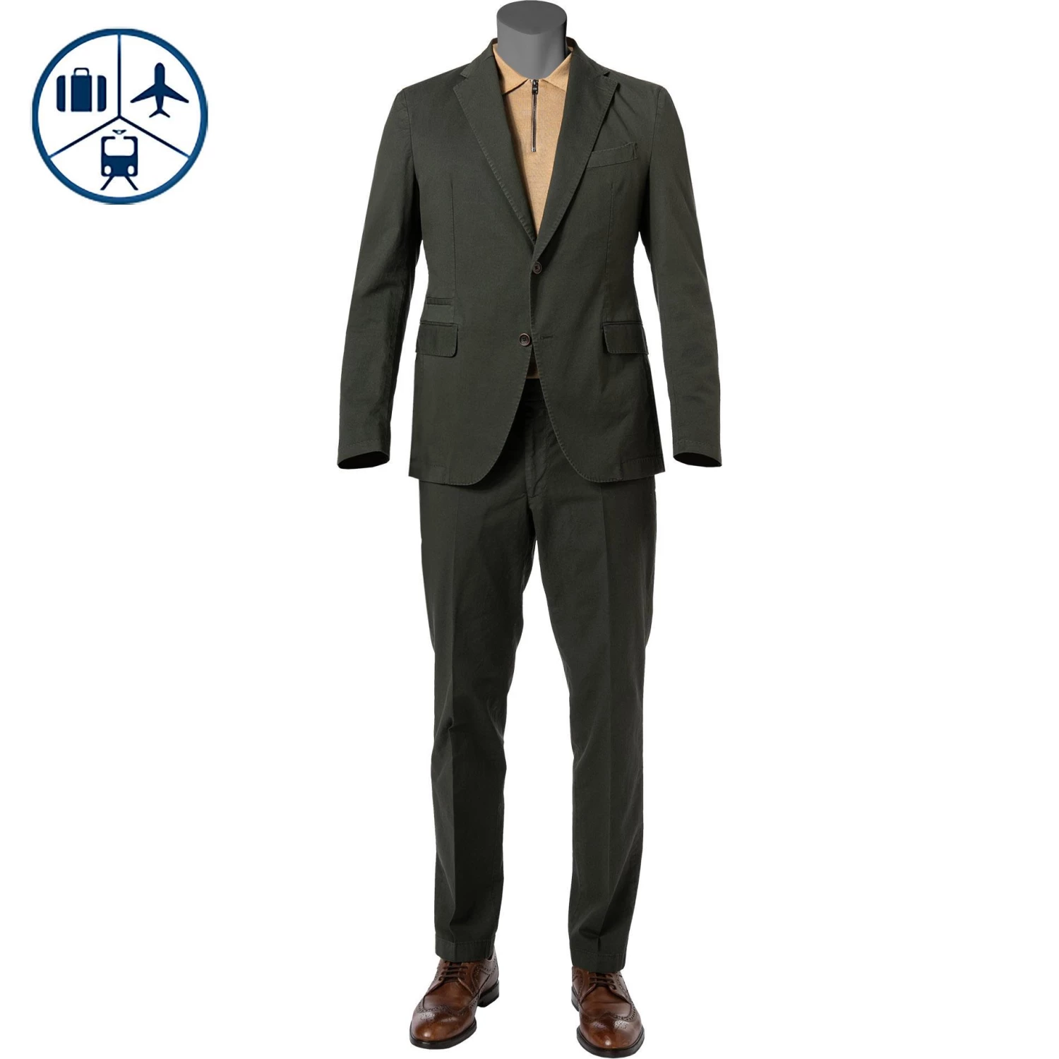 Windsor Anzug Solaro-Sino 30020762/302 Shaped Fit, Baumwollle-Leinen, Dunkelgrün 3 Windsor Anzug Solaro-Sino 30020762/302 Shaped Fit, Baumwollle-Leinen, Dunkelgrün